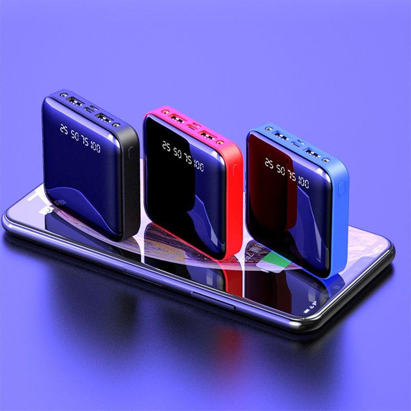 Mini Power Bank 20000 MAh With Mirror Digital Display