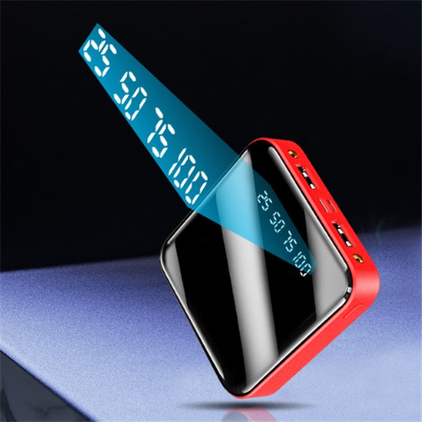 Mini Power Bank 20000 MAh With Mirror Digital Display