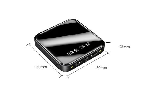 Mini Power Bank 20000 MAh With Mirror Digital Display